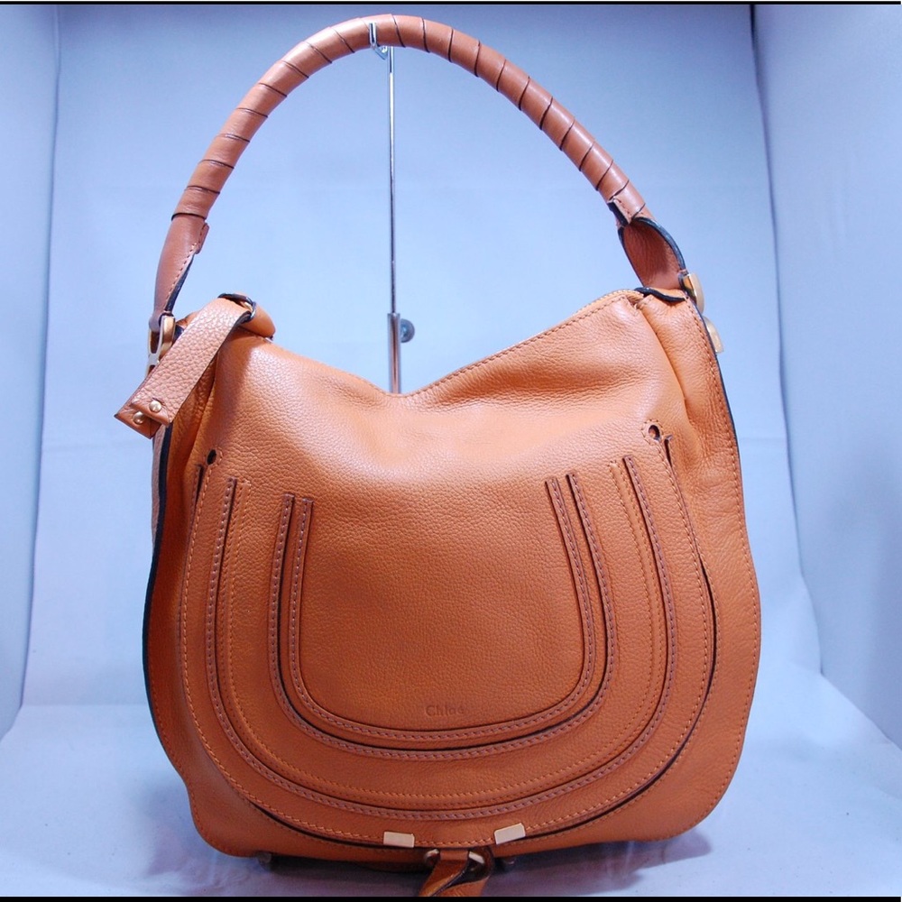 Chloe Marcie nut tan orange hobo handbag (MEDIUM)